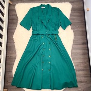 Vintage Jessica Emrald Green Dress